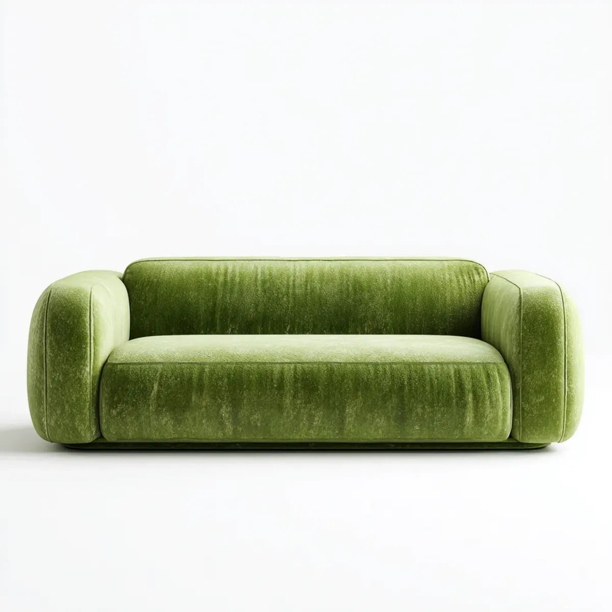 Canapé 2 places droit vert en velours de polyester 180 x 90 x 75 cm