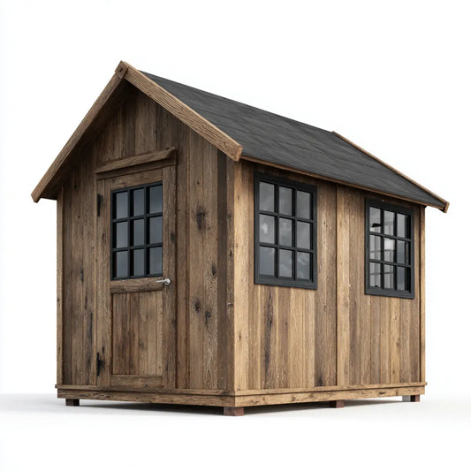 Abri de jardin de rangement en bois massif marron avec toit à deux pans 240 x 180 x 220 cm
