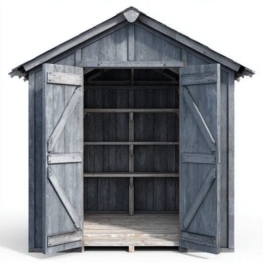 Abri de rangement extérieur en bois massif gris à toit à deux pentes 120 x 60 x 180 cm